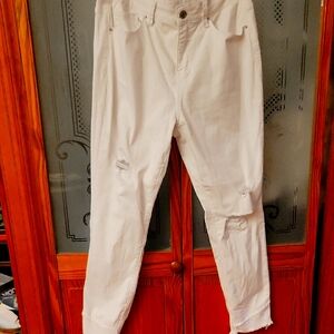 Royalty For Me White Boyfriend Jeans Distressed Size 12 Worn Once